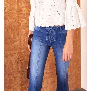 Ulla Johnson Alex Lace Up Jeans
